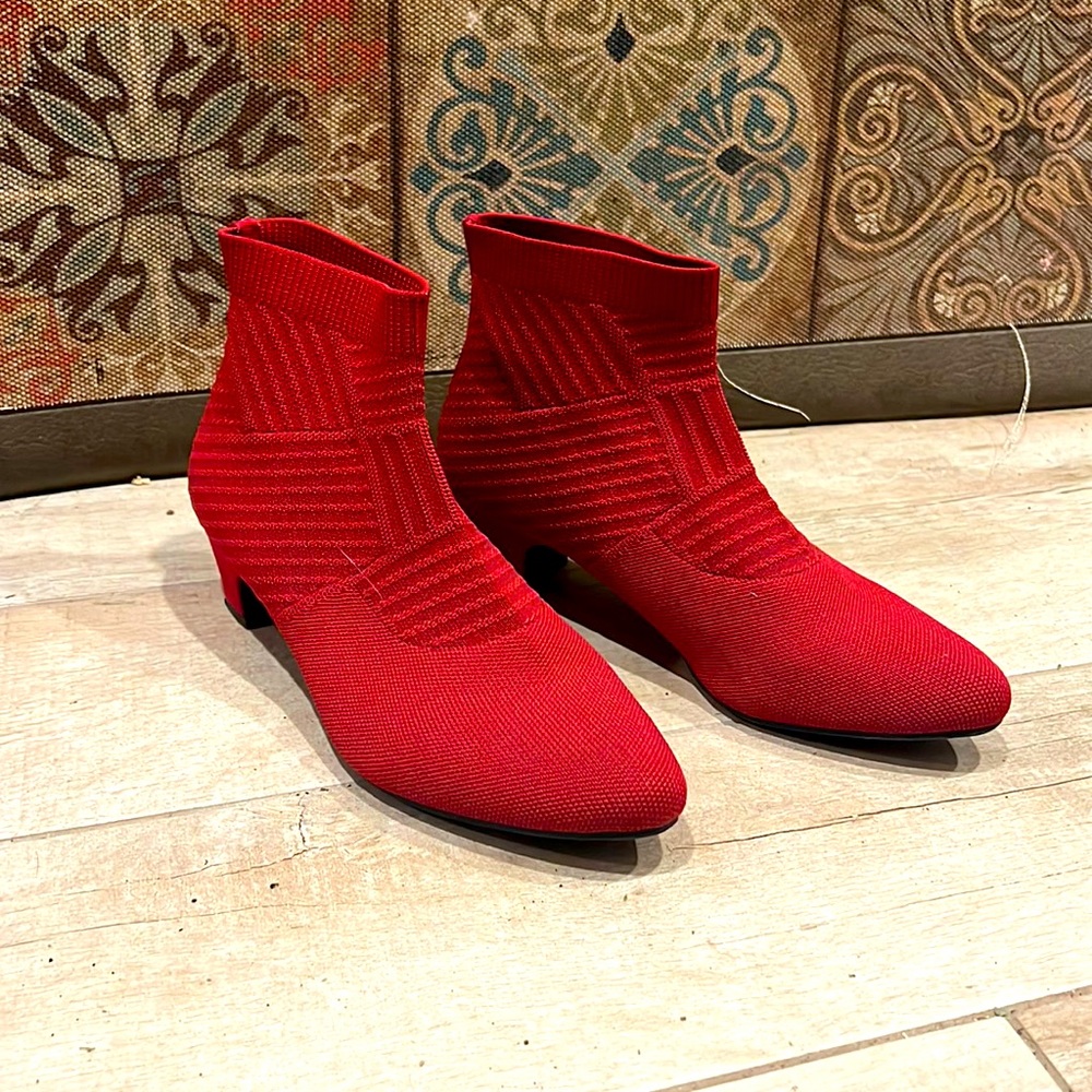 Cozy red booties